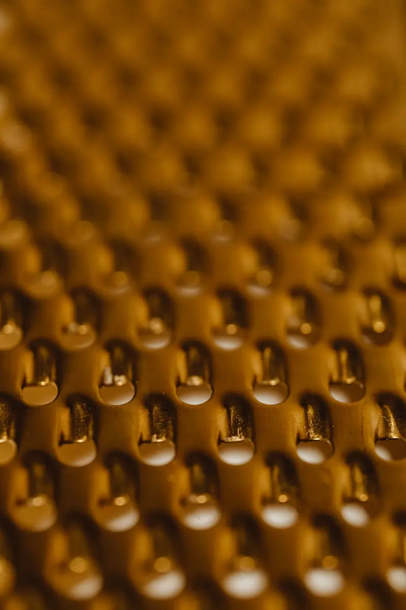 Gold droplets beaded on a surface
